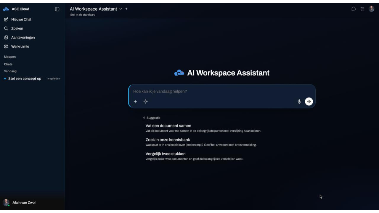 AI workspace assistent kennisdashboard