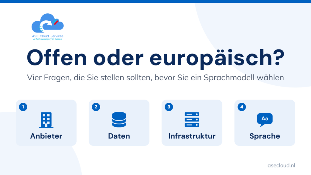 Offen oder europäisch? Vier Fragen vor der Wahl eines Sprachmodells: Anbieter, Daten, Infrastruktur, Sprache